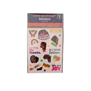 Black Paper Party Stickers 20Pc Black Beautiful Loving My Roots Culture #369-371